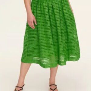 ♠️ Women's Eyelet Volume Midi Skirt Green Small - Kate Spade New York x Target